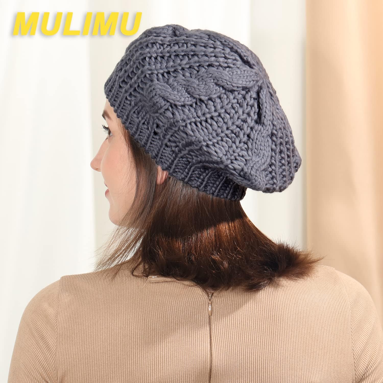 3 Pieces Soft Lightweight Crochet Hats Ribbed French Berets  display picture 2