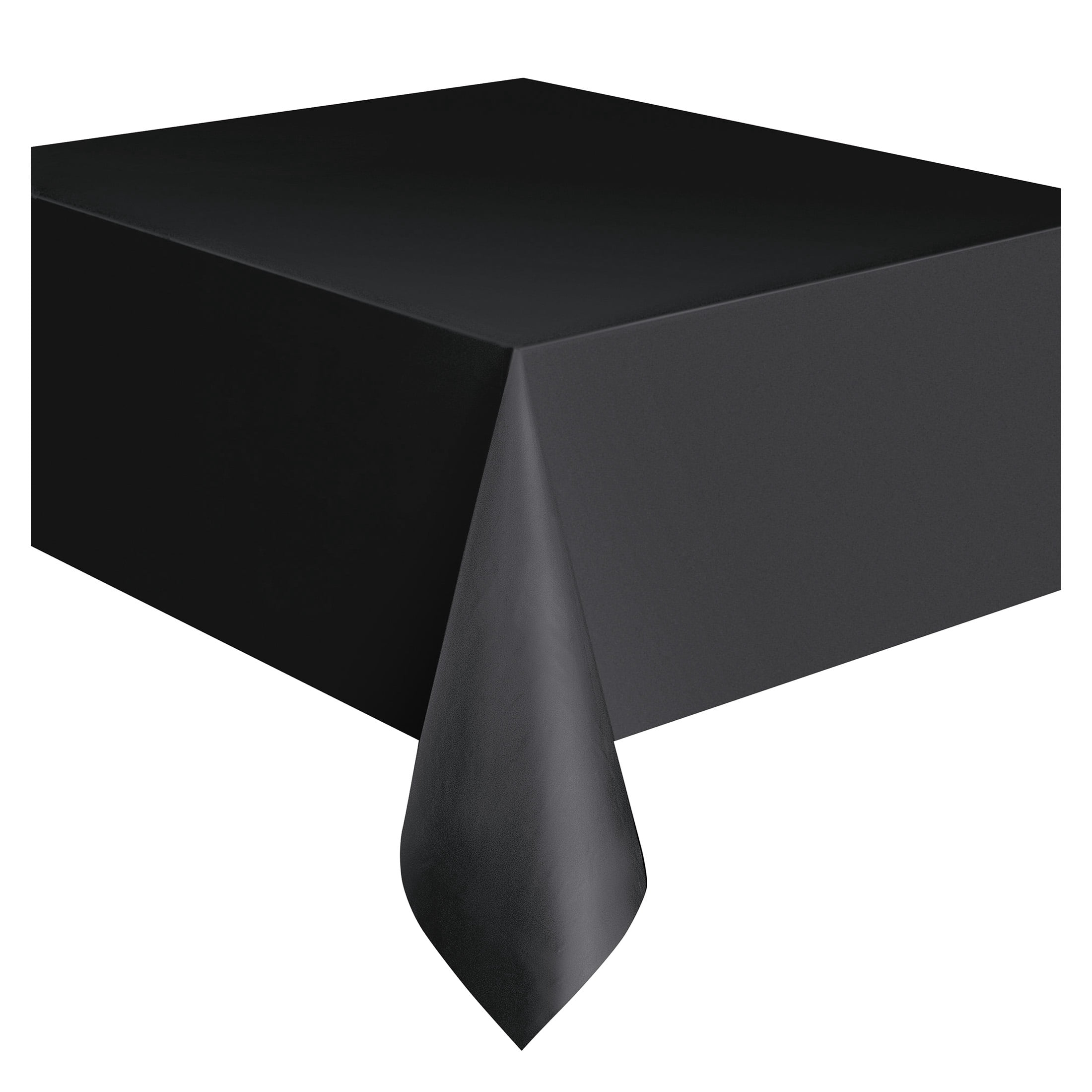(6 pack) 1CT 54 IN x 108IN Black Rectangular Plastic Table Covers by Way To Celebrate