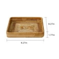 thumbnail image 2 of Rectangular Natural Rattan Handwoven Serving Tray with Handles and Wall, Decorative Wicker Storage Baskets Woven Organizer Plate Table Tray with Flat Bottom for Food, Bread, Fruits Medium, 2 of 9