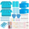 thumbnail image 1 of Kit de fiesta de spa Homewarm, 122 unidades, azules, para niñas, con batas de satén, 1 of 8