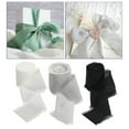 thumbnail image 3 of Fringe Chiffon Silk-Like Ribbons for Wedding Bouquets Decor Black+Grey, 3 of 8