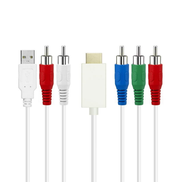 PrimeCables® HDMI Cable, HDMI to 5 RCA (YPbPr + R/L) Component Converter Cable, 3Ft - White