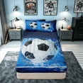 thumbnail image 2 of meiyoeat Cool Soccer Zipper Full Size Comforter Sets with Fitted Sheet and 2 Pillowcases for Kids Girls, Water Splash Zipper Bedding Set for Bedroom, Blue Black, Blue ReversibleB, 2 of 6