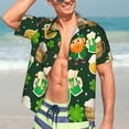 thumbnail image 4 of Uemuo St Patrick's Day10 Printed Regular Fit Short Sleeve Casual Hawaiian Shirt for Men,Aloha shirt,Tropical shirt,Floral print shirt,Vacation Beach shirt-Medium, 4 of 9