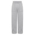 thumbnail image 6 of Lenpel Wide Leg Sweatpants for Women Elastic High Waisted Drawstring Lounge Pants Baggy Workout Casual Trousers with Pockets(Gray,X-Large), 6 of 7
