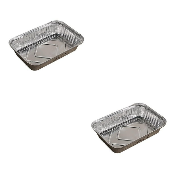 Cateissary Paquete de 10 sartenes de papel de aluminio, recipientes para llevar, recipiente de comida de gran capacidad, para hornear, sartén de un 230ml sin tapa 2piezas