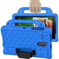 thumbnail image 5 of Feishell For Samsung Galaxy Tab A 8.0 Tablet 2017 Release Model SM-T380/T385 Pencil Holder Adjustable Shoulder/Hand Strap Kickstand Rubber Three Layer Convertible Handle Cover Kids Friendly, Blue, 5 of 9