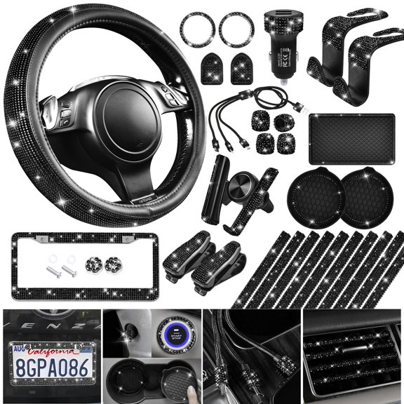 Set de accesorios de coche CAR PASS Bling, 30 unidades, para mujer