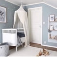 thumbnail image 5 of Dosel para cama para niños con pompón, mosquitera colgante para cuna, castillo, tienda de juegos, decoración de sala de juegos para guardería, blanco-60CM, 5 of 5