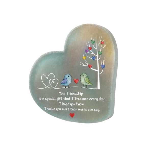 Seaglass Keepsake Plaque with Heart Shape & Inspirational Quote,Thoughtful Friendship Keepsake Decor,Standing Tabletop Gift for Best Friend Soul Sister