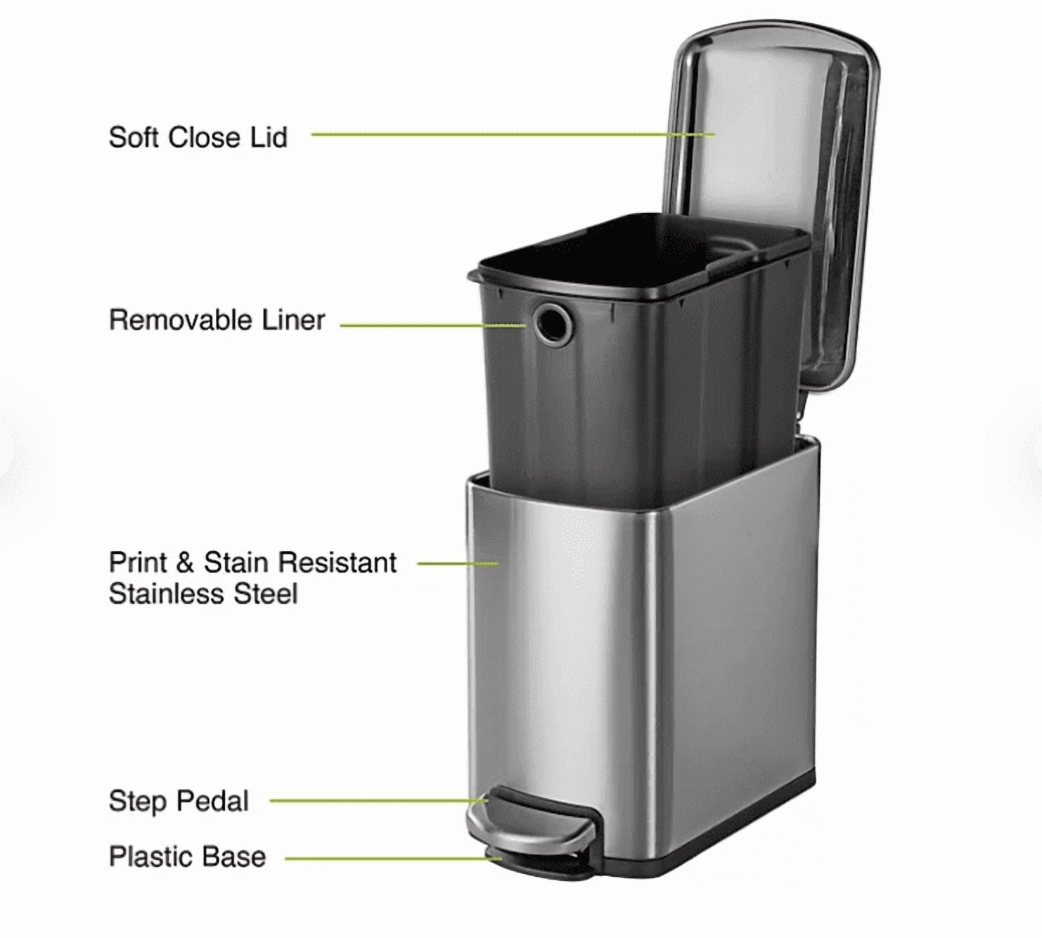 Tramontina 1.6 Gallon Step Trash Cans, 2 pack