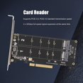 thumbnail image 3 of Yazoeia Adaptateur Double M.2 NVMe SSD, PCIE X8 m Carte Clé Support 2 X4 NVMe SSD/M.2 PCIE interface, 2 x Carte d'Extension 32Gbps pour PC de Bureau, Supporte PCIE 3.0, PCIE 4.0 Vitesse(ph45) CJC912-118160, 3 of 9