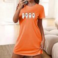 thumbnail image 2 of Tnhcen Robe de Nuit Halloween Grande Taille Incluse Imprimé Dessin Animé Manches Courtes Col Rond Polyester Spandex Extensible P-2TG pour Chaque Femme, 2 of 5