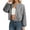 Grey, variant on Casual Tweed Zip Up Jacket for Women, Crew Neck Long Sleeve with Pockets, Comfortable Fall Winter Outerwear, 1 Piece, XS-L