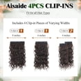 thumbnail image 5 of Clip in Hair Extensions, 4 count 16 inch Curly Hair Extensions Short Soft  Hairpiece Lace Weft Curly Wave Clip Ins Extensions Invisible for Women, 5 of 6