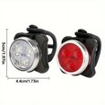 thumbnail image 4 of SUTENGDA 4pcs Bicycle Front and Rear LED Safety Light Set - High-Brightness 3LED Night Riding Warning Lights with USB Charging  Waterproof  and 4 Modes - Rechargeable Lithium Battery  ABS, 4 of 6