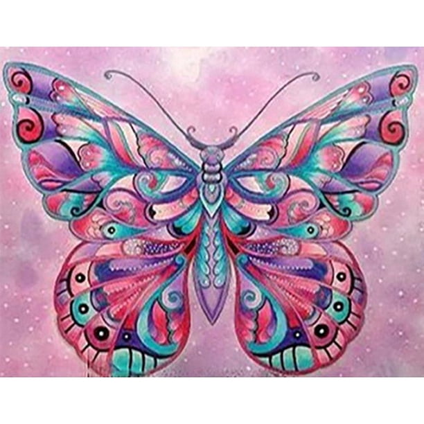 Diamond Painting (DE8015) 5D Big Butterfly Set Full Round Mosaic Pictures Home Decor 20X30cm Hugtrwg Para estrenar