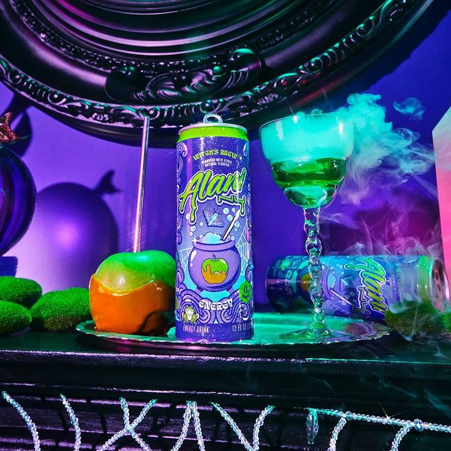 Alani Nu Energy Drink Witch’s Brew Caramel Apple Flavor 12 fl oz Cans, 8 Pack Low Calorie Sugar Free Beverage