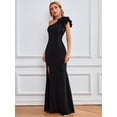 thumbnail image 5 of I2CRAZY Womens Black Formal Dresses Elegant One Shoulder Evening Gowns for Wedding Guest-S, 5 of 7