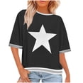 thumbnail image 2 of Horkkom T-Shirts Graphiques pour Femmes Imprimé Étoile Col Rond Manches Courtes T-Shirts d'Été Décontractés, Cadeaux pour Femmes 2TG, 2 of 6