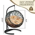 thumbnail image 3 of imerelez Rattan Cat Swing Bed with Stand & Cushion - Indoor Hanging Egg Chair for Cats and Small Dogs, 3 of 9
