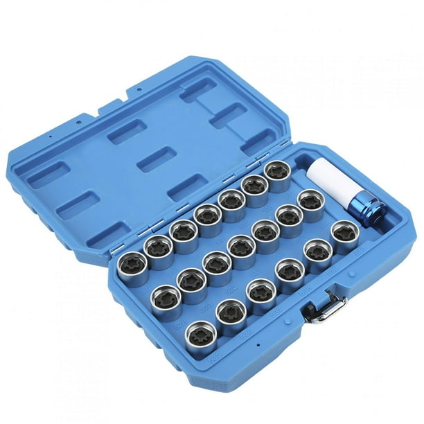 Extractor 21pcs Set Bloqueo de la Rueda Tuerca de Tuerca de Llave del Kit de Instalació del Kit Antitheft para Mini Serie E12 E21 E23
