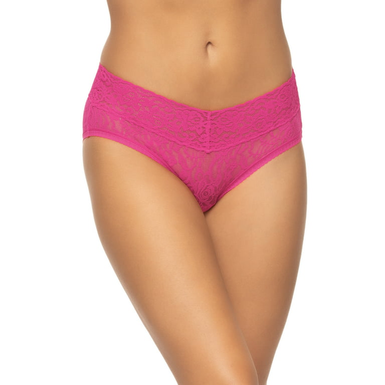 Felina | Signature Stretchy Lace Low Rise Hipster | Panty (Very Berry,  Large)