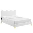 thumbnail image 2 of Modway Current Modern Performance Velvet Twin Platform Bed - White, 2 of 10