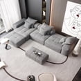 thumbnail image 5 of Sparkling Chenille Oversized Modular Sectional Sofa - 6PC Grey Tufted DIY Combination Couch, No Assembly, Residential Living Room Furniture, 5 of 20