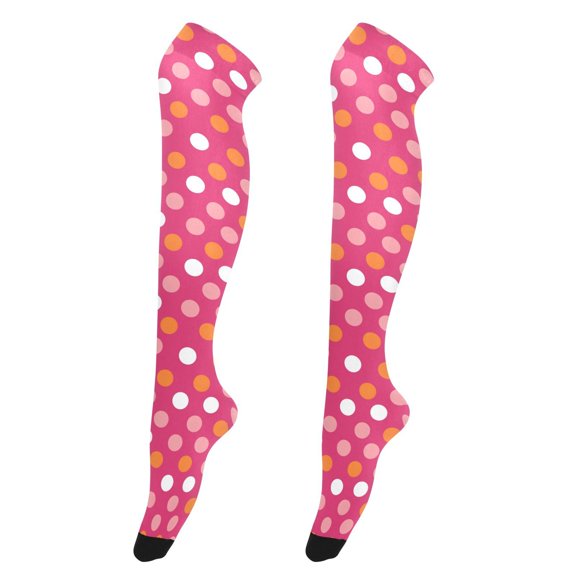 Wave Point High Thigh Socks Over Knee Thin Tights Long Stocking for Women Leg Warmer