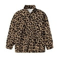 thumbnail image 4 of Uorisanigo Girls Half Zip Pullover Sweatshirt Oversized Brown Leopard Print Sweatshirts Loose Long Sleeve Sweaters Casual Pullover Tops Jackets for Vacation Shopping Exercise Wear, 4 of 7