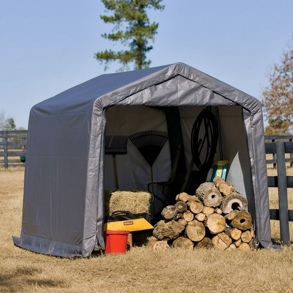 ShelterLogic Outdoor Storage ShedinaBox, Peak Top, Grey, 10 x 10 x 8