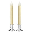 thumbnail image 5 of Velas Pilar Vela de Té Vela de Iglesia con Base de Soporte Funciona con Pilas, Fiesta Blanco - Base plateada, 5 of 5