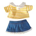 thumbnail image 1 of Camiseta de Muñeca de Moda + Falda , Accesorio de Disfraz, Traje de Juego de Simulación, Colgante de 20cm para Muñeca de Algodón, Muñeca de Niñ raya amarilla, 1 of 8