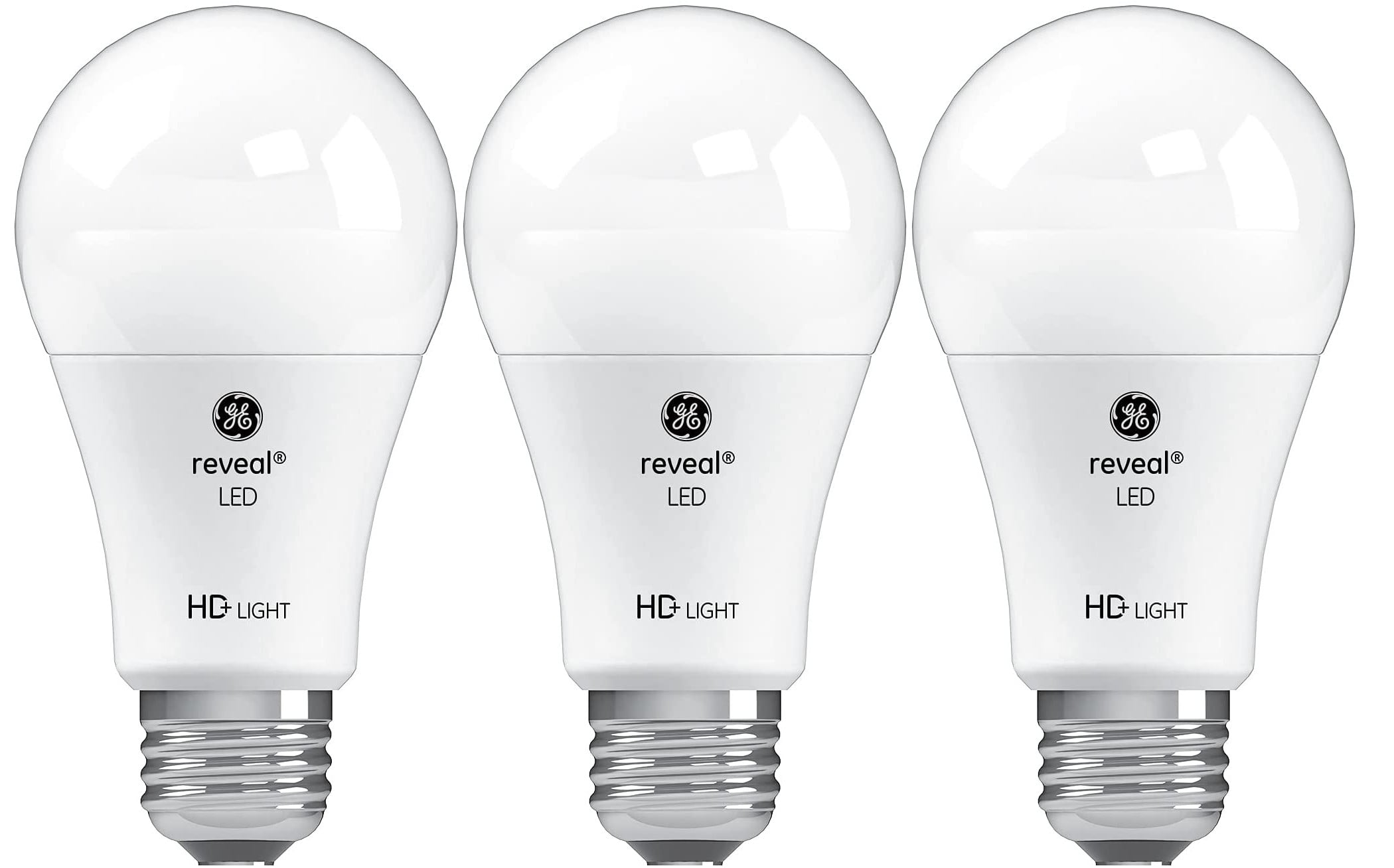 Buy 3 bulbs) GE reveal LED A19 Light Bulb, 60 watt replacement, 650