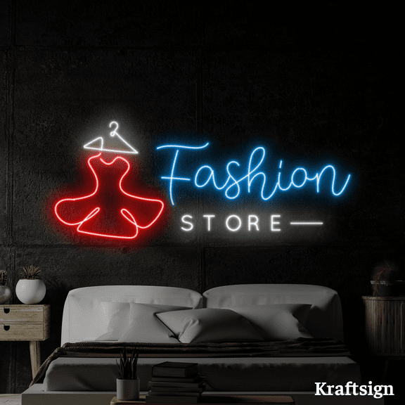 Craftnamesign Fashion Store Neon Sign, Clothes Shop LED Sign, Fashion Sign