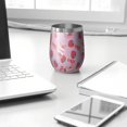 thumbnail image 3 of 12oz Stemless Wine Tumblers Strawberry Plants Fruit Milk Box Vacuum Insulated Stainless Steel Travel Tumbler Cups Mug with Lid and Straw for Champaign,Cocktail,Beer with Cleaning Brush, 3 of 5