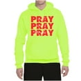 thumbnail image 2 of Wild Bobby, Pray On It Pray Over It Pray Through It Inspirational/Christian Unisex Graphic Hoodie Sweatshirt, Safety Green, X-Large, 2 of 6
