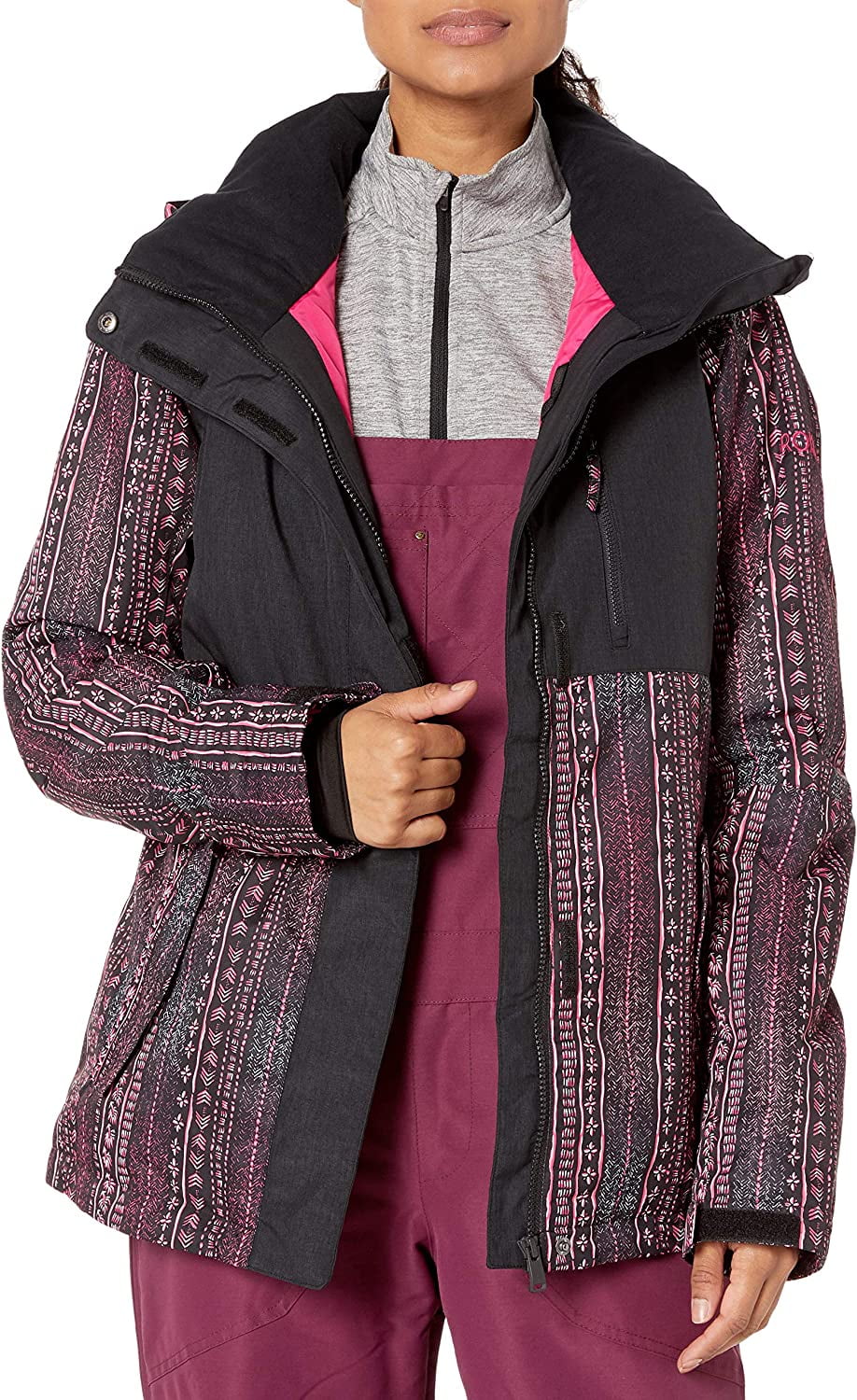 Roxy Women's Jetty Block Jacket Small True Black Don't Beige Shy