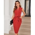 thumbnail image 2 of Vestido Grace Karin sin mangas con cuello en V, rojo, para mujer, 2 of 9