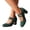 Green, variant on Womens Mary Jane Close Round Toe VintageHeels Bow Double Straps Retro Chunky Platform Mary Jane Pumps with Bow Comfortable Round Toe Block Heel Party Work Dress Shoes