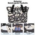 thumbnail image 2 of Tote Bag for Women - Halloween Spooky Elements Shoulder Bag - Large Utility Work Duffle Bag with Zipper Handbag for Travel, Work, Sprots, 2 of 5