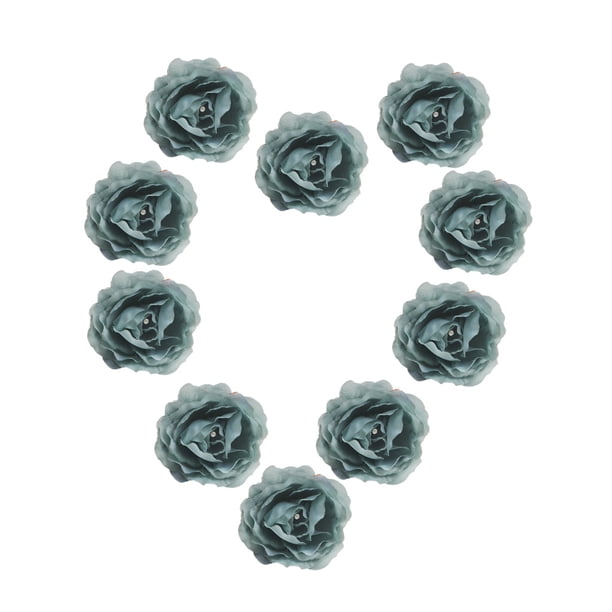 50 Piezas Hechas A Seda Artificial Rosa Cabeza De Flor Decoración Del De Bricolaje Azul perfecl Cabezas de flor artificial