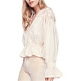 thumbnail image 2 of Free People Womens Counting Stars Peasant Blouse, Beige, X-Small, 2 of 2