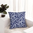 thumbnail image 4 of Thistle Damask Navy Blue and White William Morris Greenery Forest Animals Pheasant Decorative Throw Pillow Covers 18x18 inch Soft Pillowcase Aesthetic Cushion Cover for Home Decor Sofa Living Room, 4 of 5