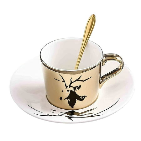 

Mirror Reflection Mug Set Moving Reflection Creative Coffee Cup Reflection Will Move with the Rotation of the Cup B