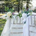 thumbnail image 4 of KAIYANG Juego de 4 piezas de flores para respaldo de silla de boda, flores de bosque para respaldo de silla con lazo para pasillo, iglesia, banquete, banco, flores de seda, ramo de aro floral para niñ, 4 of 5
