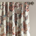 thumbnail image 2 of Lush Decor Aster Room Darkening 84" x 52" Floral Ivory 3" Back Tab Rod Pocket 2-Piece Set Window Panel, 2 of 5