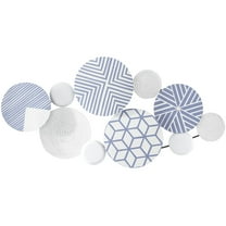 CosmoLiving by Cosmopolitan Blue Metal Plate Wall Decor with Intricate Patterns