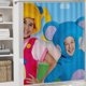 thumbnail image 5 of Club de la mamá ganso-theme 4-Piece Shower Curtain Set with Rugs, Waterproof Bathroom Decor Set Includes Bath Mat, U-Shaped Rug, Toilet Lid Cover and Curtain with Hooks, 5 of 6